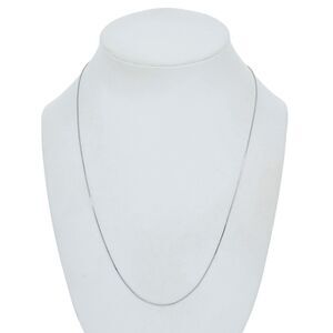 Estate Sterling Silver 925 0.8mm Adjustable Box Chain Necklace 18"-19.5"